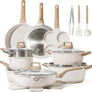 cooking utensils in Spain for sale, pots, pans, knives, cutting boards, stainers